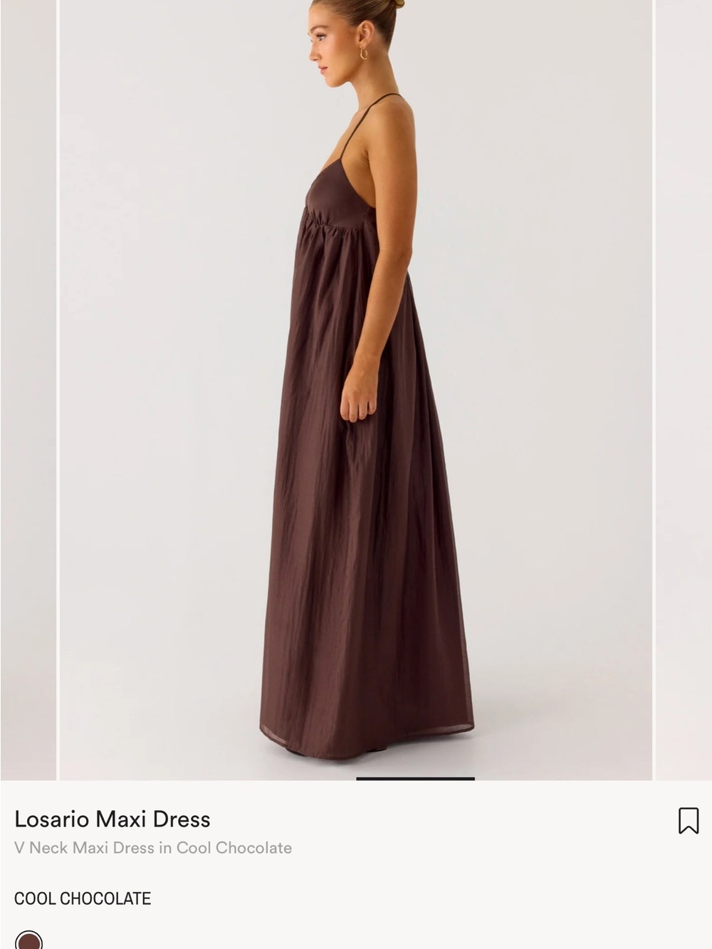 Peppermayo Losario V Neck Maxi Dress - Cool Chocolate - Picture 2 of 5